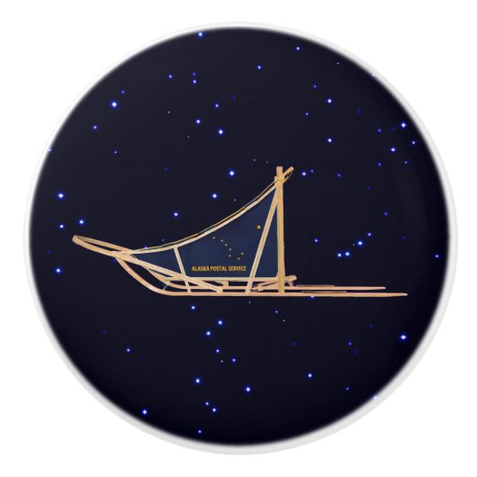 Alaska Dog Sled Mail Keramikknauf (Vorderseite)