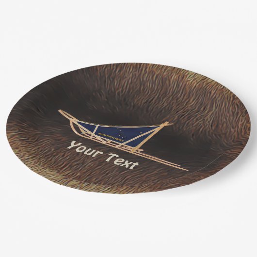 Alaska Dog Sled Mail Pappteller (Schrägansicht)