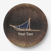 Alaska Dog Sled Mail Pappteller (Vorderseite)