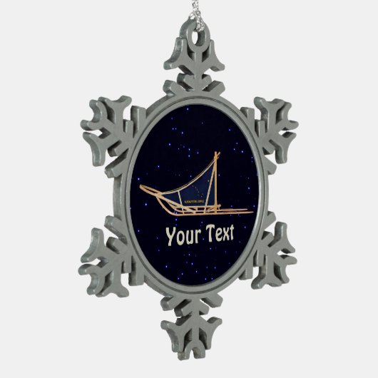 Alaska Dog Sled Mail Schneeflocken Zinn-Ornament (Links)