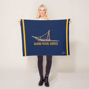 Alaska Dog Sled Postal Carrier Fleecedecke