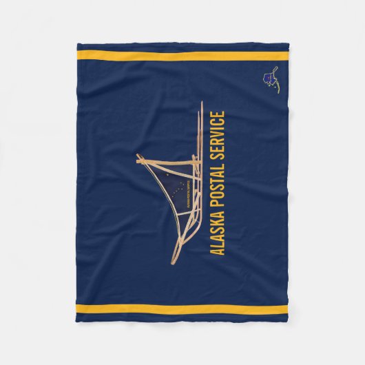 Alaska Dog Sled Postal Carrier Fleecedecke (Vorderseite)