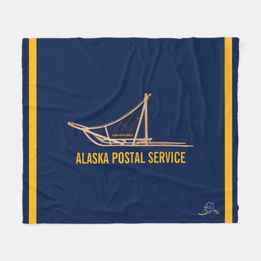 Alaska Dog Sled Postal Carrier Fleecedecke (Vorderseite (Horizontal))