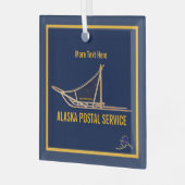 Alaska Dog Sled Postal Carrier Ornament Aus Glas (Vorderseite links)