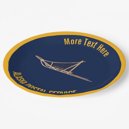 Alaska Dog Sled Postal Carrier Pappteller (Schrägansicht)