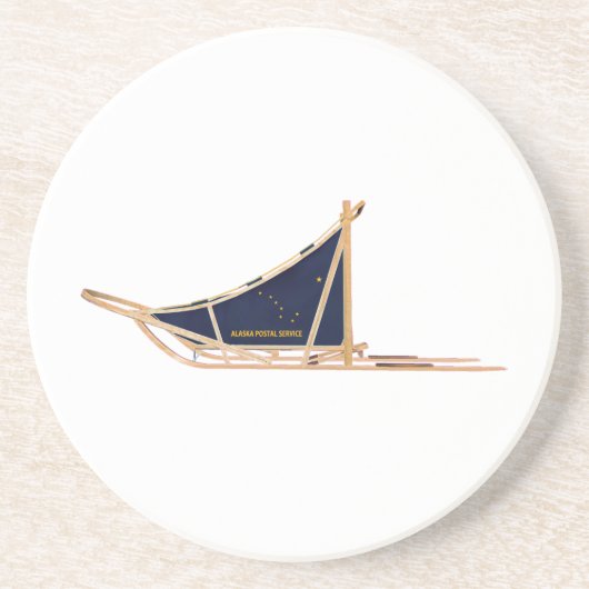 Alaska Dog Sled Postal Carrier Sandstein Untersetzer (Vorne)