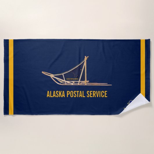 Alaska Dog Sled Postal Carrier Strandtuch (Vorderseite)