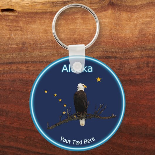 Alaska Eagle And Flag Schlüsselanhänger (Vorderseite)
