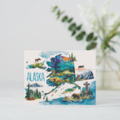 Alaska : Eine lebendige Wasserfarbenentdeckung Postkarte (Stehend Vorderseite)