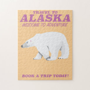 Alaska Eisbär Vintage-Reiseposter Puzzle