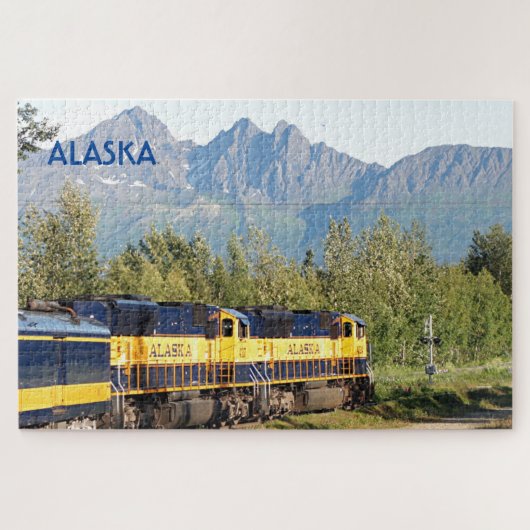 Alaska: Eisenbahn-Lokomotive Motor & Berge Puzzle (Horizontal)