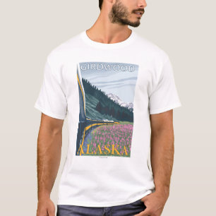 Alaska-Eisenbahn-Szene - Girdwood, Alaska T-Shirt