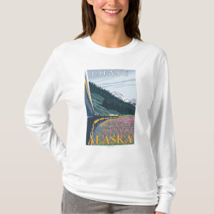 Alaska-Eisenbahn-Szene - Verfolgung, Alaska T-Shirt