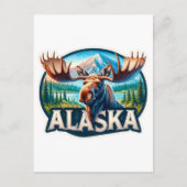 Alaska, Elch, Postüberquerung Postkarte (Vorderseite)