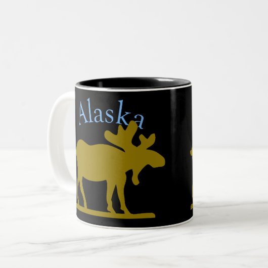 Alaska-Elche Zweifarbige Tasse (Vorderseite Links)