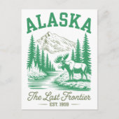 Alaska Est. 1959 Die letzte Grenze mit Elch Postkarte (Vorderseite)