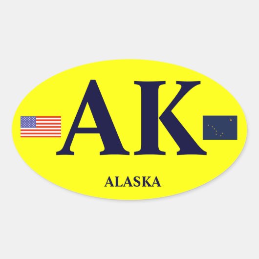 Alaska* Euro Style Bumper Oval Autoaufkleber* Ovaler Aufkleber (Vorderseite)