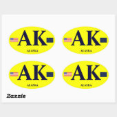 Alaska* Euro Style Bumper Oval Autoaufkleber* Ovaler Aufkleber (Blatt)