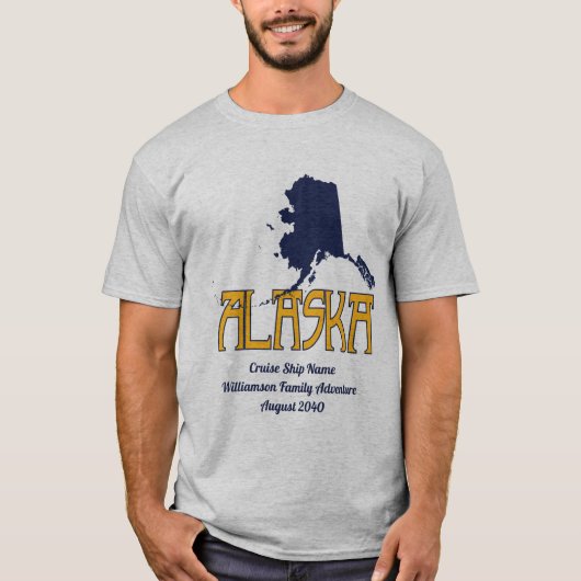 Alaska Familie Kreuzfahrt Urlaub Blau T-Shirt (Vorderseite)
