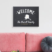 Alaska Familie Monogram Willkommenszeichen Leinwanddruck (Insitu (Wohnzimmer))