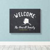 Alaska Familie Monogram Willkommenszeichen Leinwanddruck (Insitu (Holzboden))