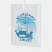 Alaska Familienurlaub Custom Glacier Weihnachten Ornament Aus Glas (Vorderseite links)