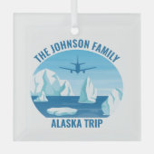 Alaska Familienurlaub Custom Glacier Weihnachten Ornament Aus Glas (Vorderseite)