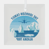 Alaska Familienurlaub Custom Glacier Weihnachten Ornament Aus Glas (Rückseite)