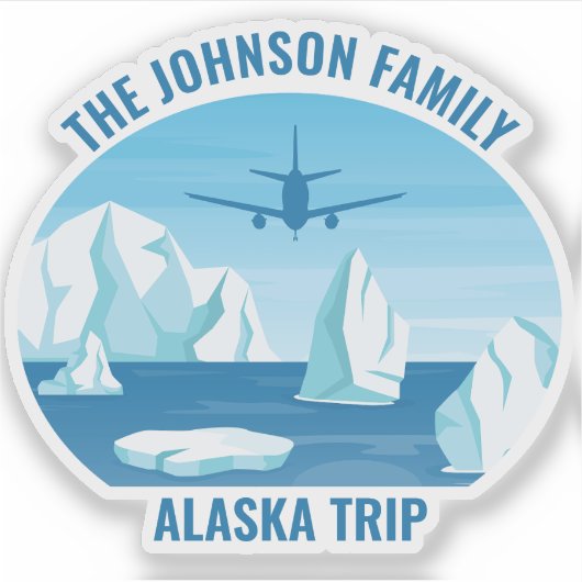 Alaska Familienurlaub Custom Keepake Souvenir Aufkleber (Vorderseite)