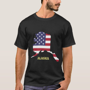 ALASKA FAMILY WIEDERSEHEN Red White Blue USA Flag T-Shirt