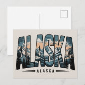 Alaska feiertagspostkarte (Vorne/Hinten)