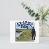 Alaska Fischerei am Fluss Postkarte (Stehend Vorderseite)