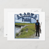 Alaska Fischerei am Fluss Postkarte (Vorne/Hinten)