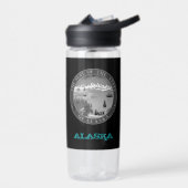 Alaska Fitness & Alaskan Wappen / Flagge Trinkflasche (Links)