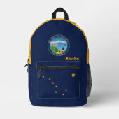 Alaska Flag Backpack, USA & Alaska Bag, Bedruckter Rucksack (Vorderseite)