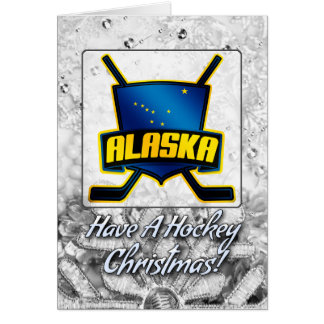Alaska Flag Hockey Weihnachtskarte