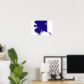 Alaska Flag Karte Poster (Heimbüro)