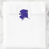 Alaska Flag Karte Runder Aufkleber (Tasche)