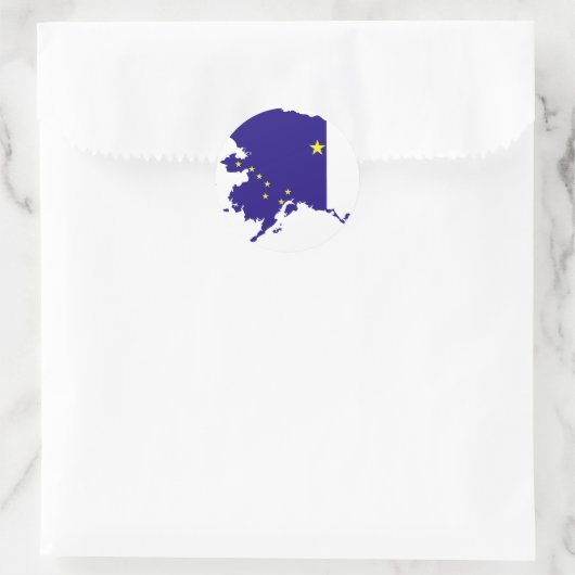 Alaska Flag Karte Runder Aufkleber (Tasche)
