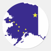 Alaska Flag Karte Runder Aufkleber (Vorderseite)
