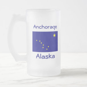 Alaska Flag Karte Stadt Tasse