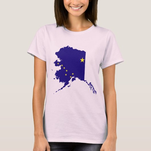 Alaska Flag Karte T-Shirt (Vorderseite)