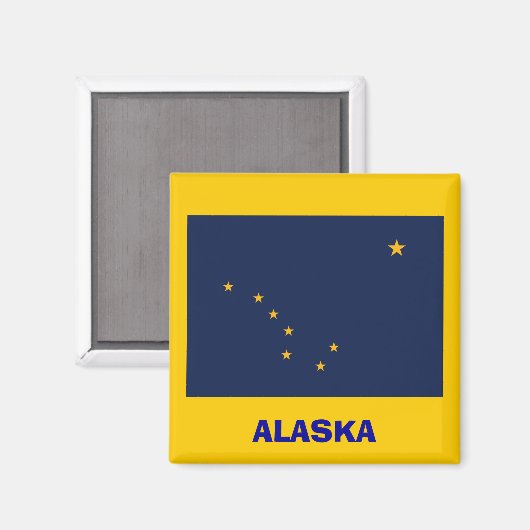 Alaska* Flag Magnet / Alaska Sjunker Magbis (Vorderseite/Rückseite)