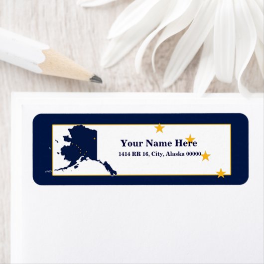 Alaska Flag Map Rücksendeadresse (Insitu)