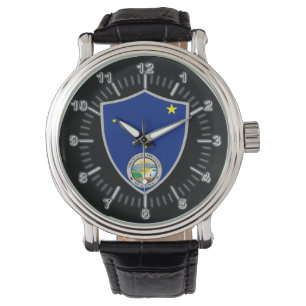 Alaska-Flagge Armbanduhr