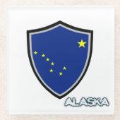 Alaska-Flagge Glasuntersetzer (Vorderseite)