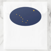 Alaska-Flagge Ovaler Aufkleber (Tasche)