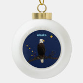 Alaska-Flagge und Adler Keramik Kugel-Ornament (Vorderseite)