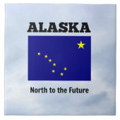 Alaska-Flagge und Slogan Fliese (Vorderseite)