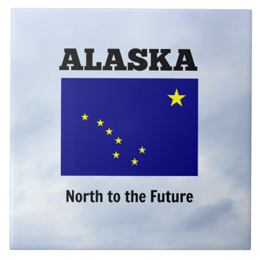 Alaska-Flagge und Slogan Fliese (Vorderseite)